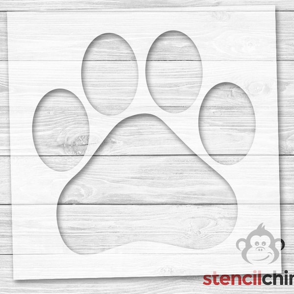 Paw Stencil | Large Paw Print Stencil | Dog Paw | Cat Paw| Pet Paw | Animal Paw Stencil | DIY Art Stencil | Sidewalk Art | School Spirit