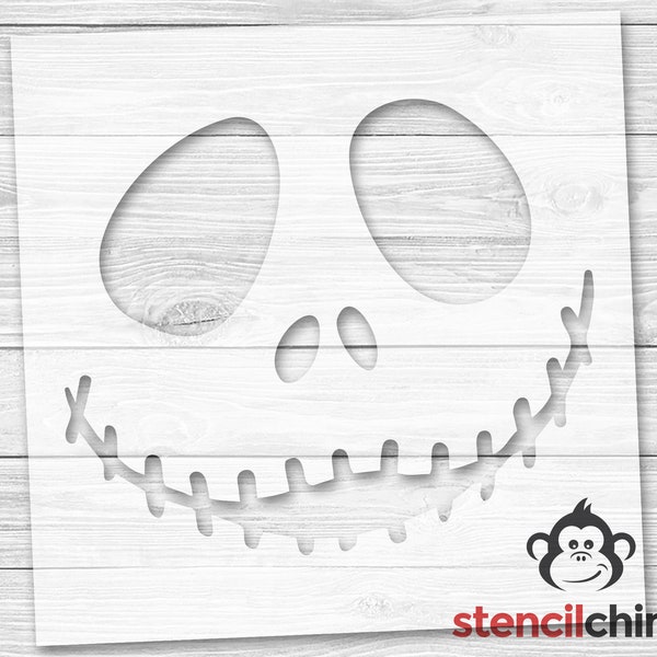 Skeleton Face Halloween Stencil, Cute Halloween Stencil, Fall Decor, Pumpkin Stencil, Plastic Stencil, Vinyl, DIY Stencil for wood sign
