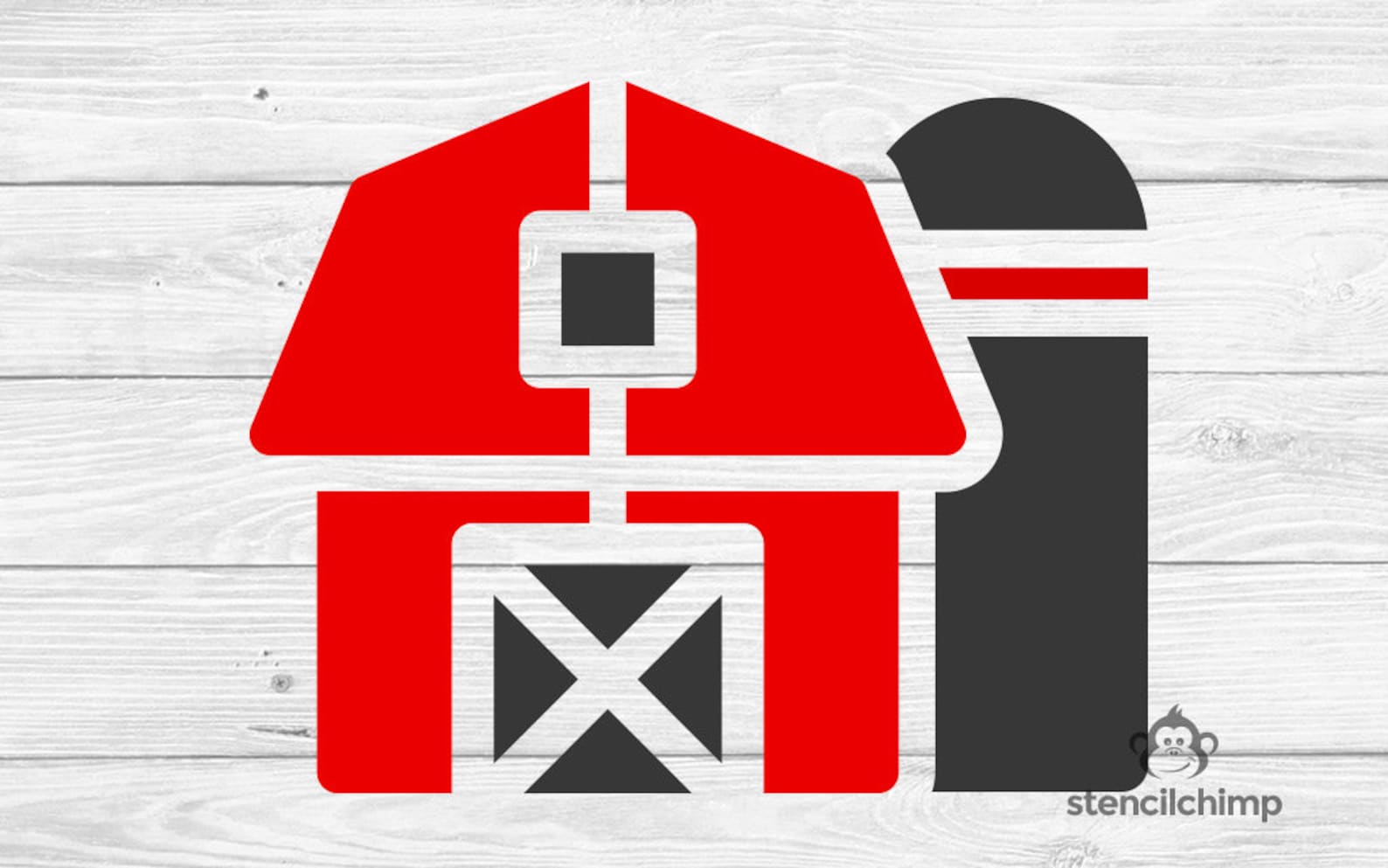 Barn Stencil Barn With Silo Stencil Farm Stencil Etsy