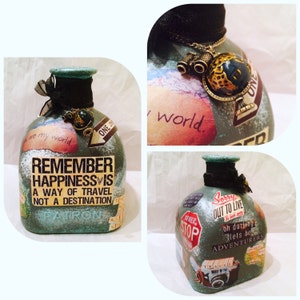 Road Trip Edition *Custom Made Coin Jar* Large Patron Bottle (1.75L)