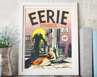 HORROR MOVIE POSTER - Vintage Art Print, Eerie Comics, Retro Horror Decor
