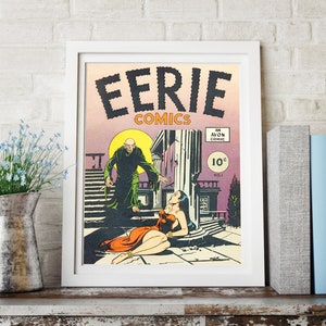 HORROR MOVIE POSTER - Vintage Art Print, Eerie Comics, Retro Horror Decor