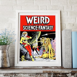 Vintage Science Fiction Poster. Weird Science Fantasy Vintage Scifi / Outer Space Poster or Canvas Print