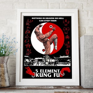 Plakat/Wydruk artystyczny filmu KUNG FU - Vintage Karate/Plakat ścienny do filmu Kung Fu