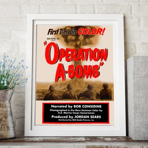 PROPAGANDA POSTER Atomic Bomb Art Print / Wall Art.  Cold War Vintage Art Print &quot;Operation A-Bomb&quot;