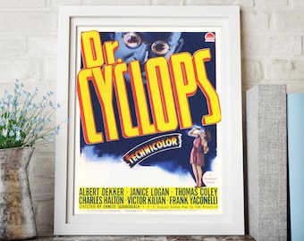 VINTAGE MOVIE POSTER - Dr. Cyclops, Retro Science Fiction Poster, Great Living Room Decor!