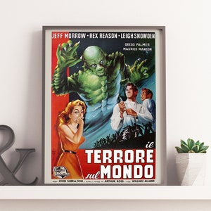 VINTAGE MOVIE POSTER: Foreign Film Vintage Monster Movie Vintage Horror Scifi Movie Poster or Canvas Print