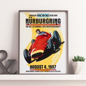 VINTAGE RACING POSTER - Auto Racing Vintage F1 Tour Euro Race Vintage Car Racing Poster, Race Track, Race, Vintage Auto