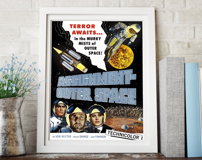 AFFICHE DE FILM DE SCIFI - Affectation de l’espace extra-atmosphérique. vintage Science Fiction Poster / Wall Art Quality Reproduction