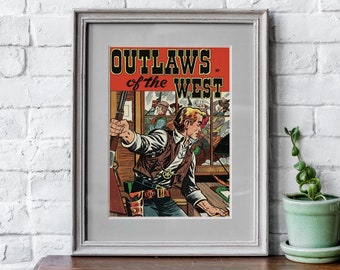 Vintage Western Poster Outlaws of the West Poster or Canvas - Etsy