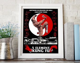 KUNG FU MOVIE Poster / Art Print - Vintage Karate / Kung Fu Movie Poster Wall Art