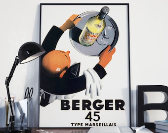 ANUNCIO DE VINO VINTAGE - Póster o impresión en lienzo de vino francés