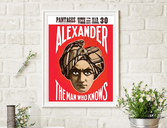 1910 Alexander Crystal Seer Magician Magic Vintage Poster Reproduction 18x24