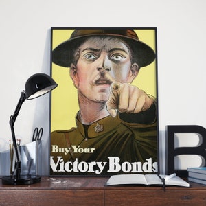VINTAGE WW2 POSTER, Buy War Bonds World War 2 Propaganda, Vintage World War 2 Poster