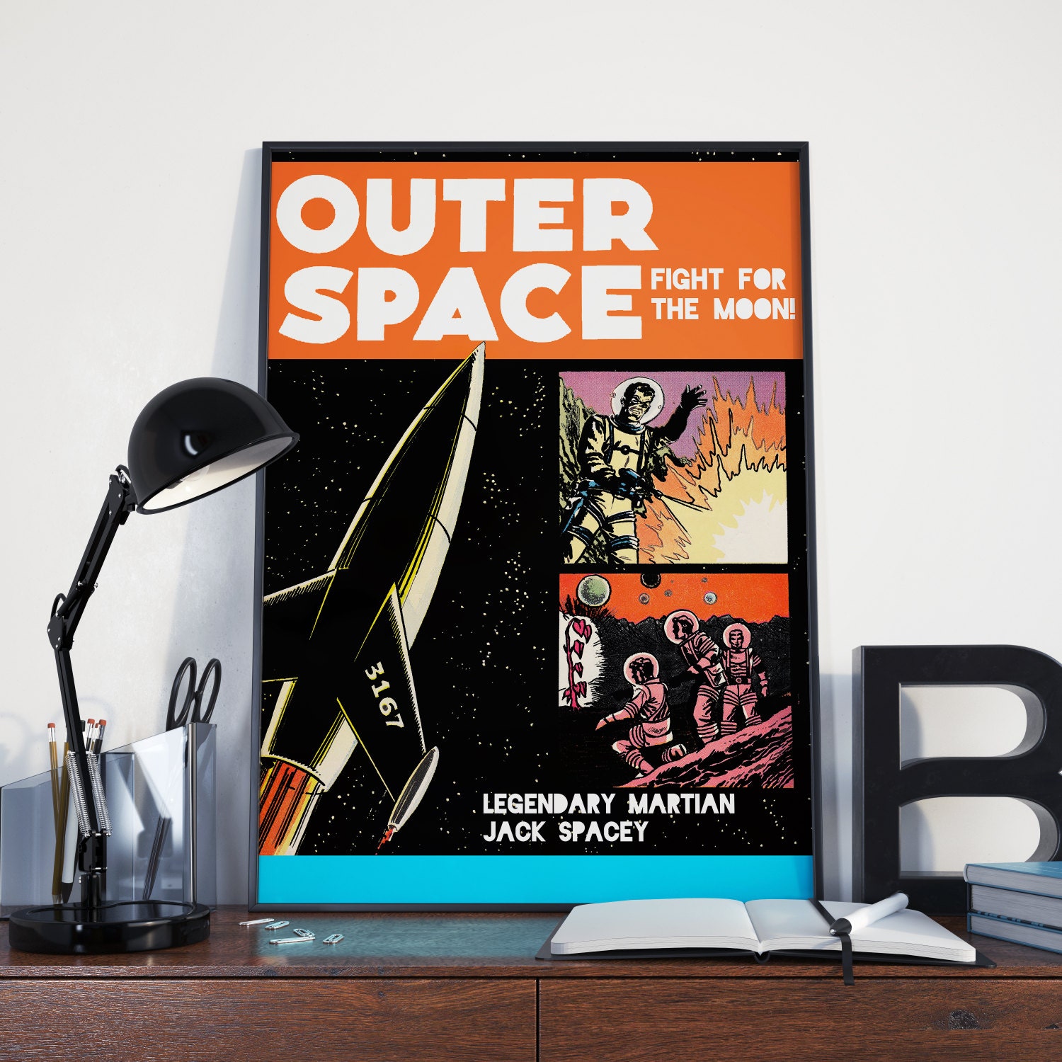 VINTAGE SCIFI POSTER - Retro Space Art Print, Science Fiction, Comic ...