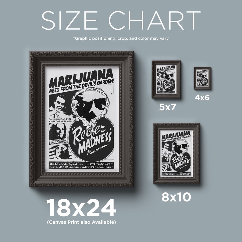 Póster de prohibición de marihuana y cannabis de Reefer Madness, póster de miedo a la marihuana de Reefer Madness o impresión en lienzo imagen 4