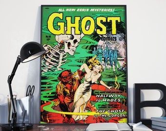VINTAGE HORRORFILM Poster - Geistergeschichten, Pin-up-Girl Poster