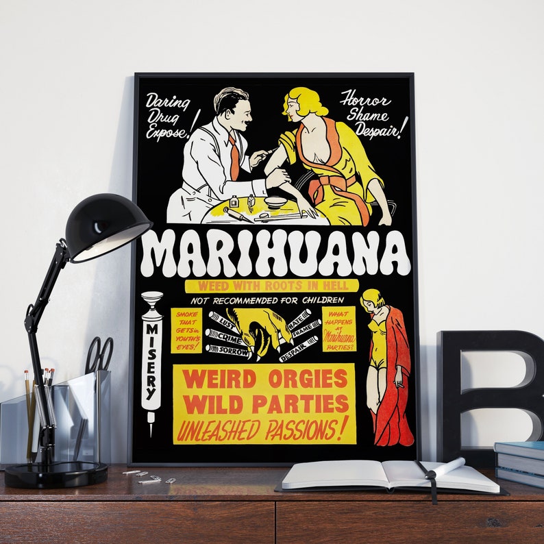 VINTAGE MARIJUANA POSTER Marihuana Weed Prohibition Poster Etsy