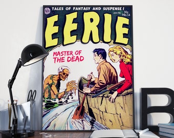 Vintage Horror Comic Poster – Eerie Master of The Dead Art Print