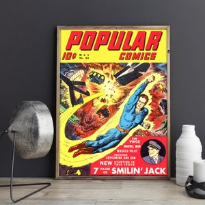 PLAKAT Z SUPERBOHATERAMI W STYLU VINTAGE Popularne komiksy Superbohaterowie w stylu vintage - plakat lub wydruk na płótnie