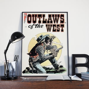 Vintage Western Poster - Outlaws of the West Poster or Canvas Print