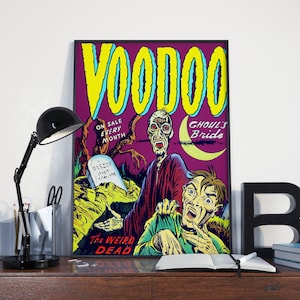 VOODOO CULT HORROR Art Print - Vintage Poster,  Quality Reproduction