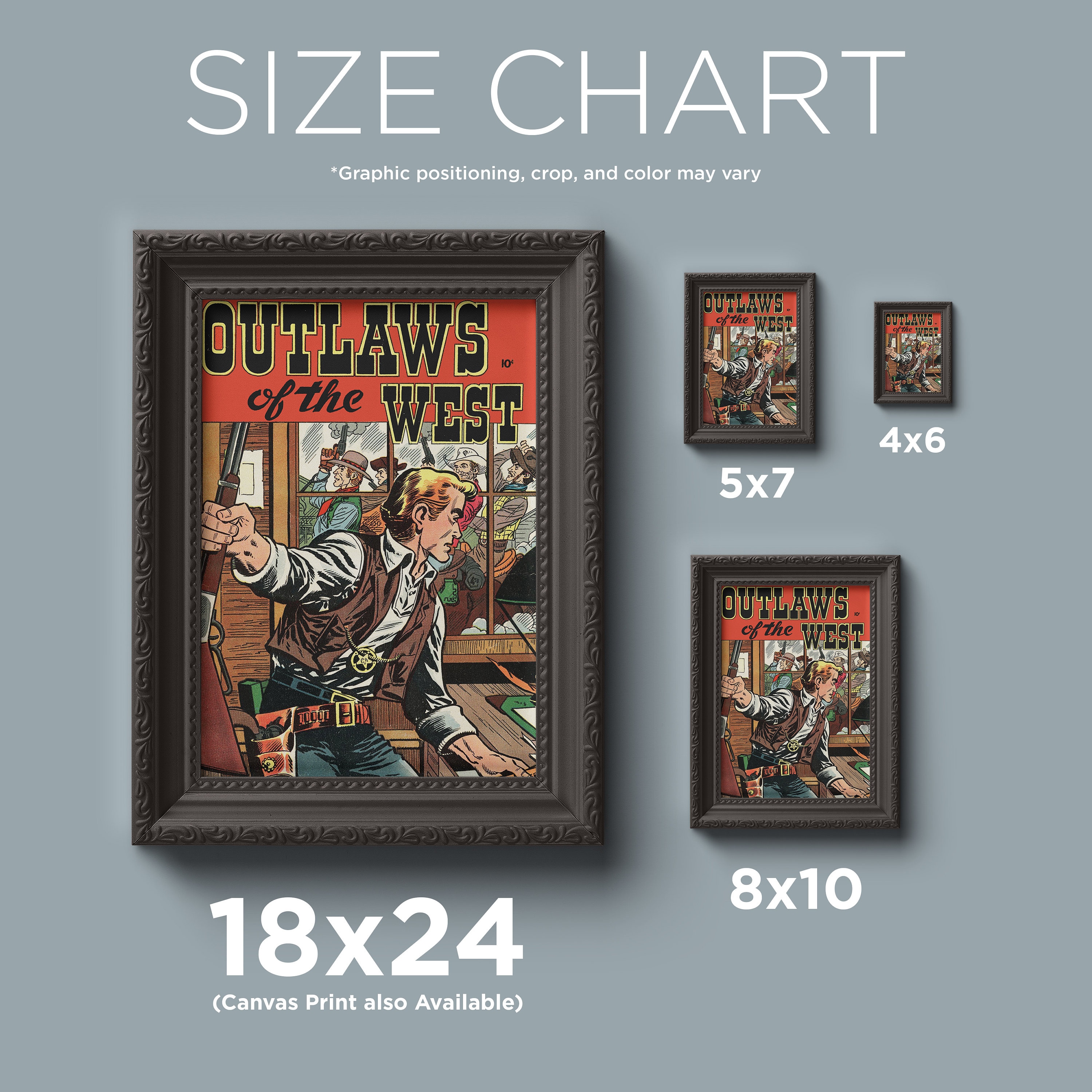 Vintage Western Poster - Outlaws of the West Cowboy Poster or Canvas ...