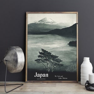 Vintage Japan Travel Poster - Mount Fuji  Japanese Travel Print, Mount Fuji Japan Poster or Canvas Print