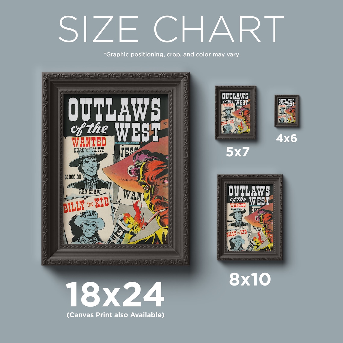 Vintage Western Poster - Outlaws of the West Wanted Poster, 18x24 ...