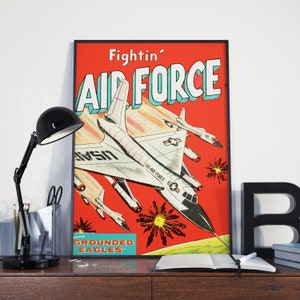 VINTAGE AIRFORCE POSTER - World War 2 Propaganda Vintage Airforce, Army Airforce Poster or Canvas Print