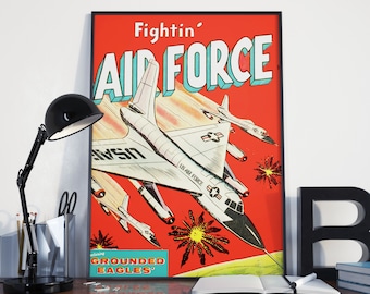 VINTAGE AIRFORCE POSTER - World War 2 Propaganda Vintage Airforce, Army Airforce Poster or Canvas Print