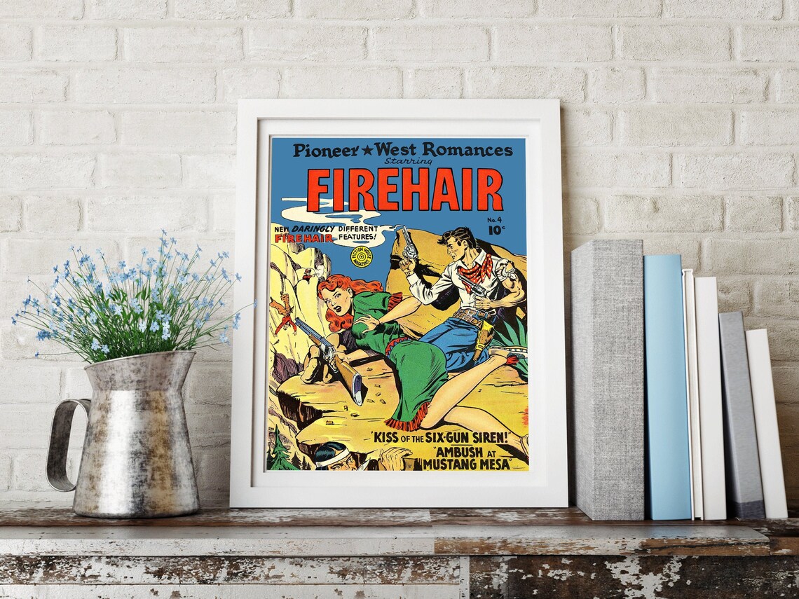 Vintage Western Poster - Firehair, Pioneer Romances, Outlaws of the ...