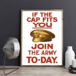 VINTAGE WW2 POSTER, World War 2 Recruitment Poster, Army Recruitment Poster Print or Canvas Print