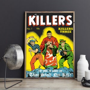 VINTAGE SUPERHERO POSTER: The Killers, Vintage Comic Illustration Art. Poster or Canvas Print