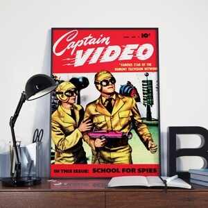VINTAGE POSTER - Captain Video, Science Fiction Wall Art Poster / Canvas / Framed Print