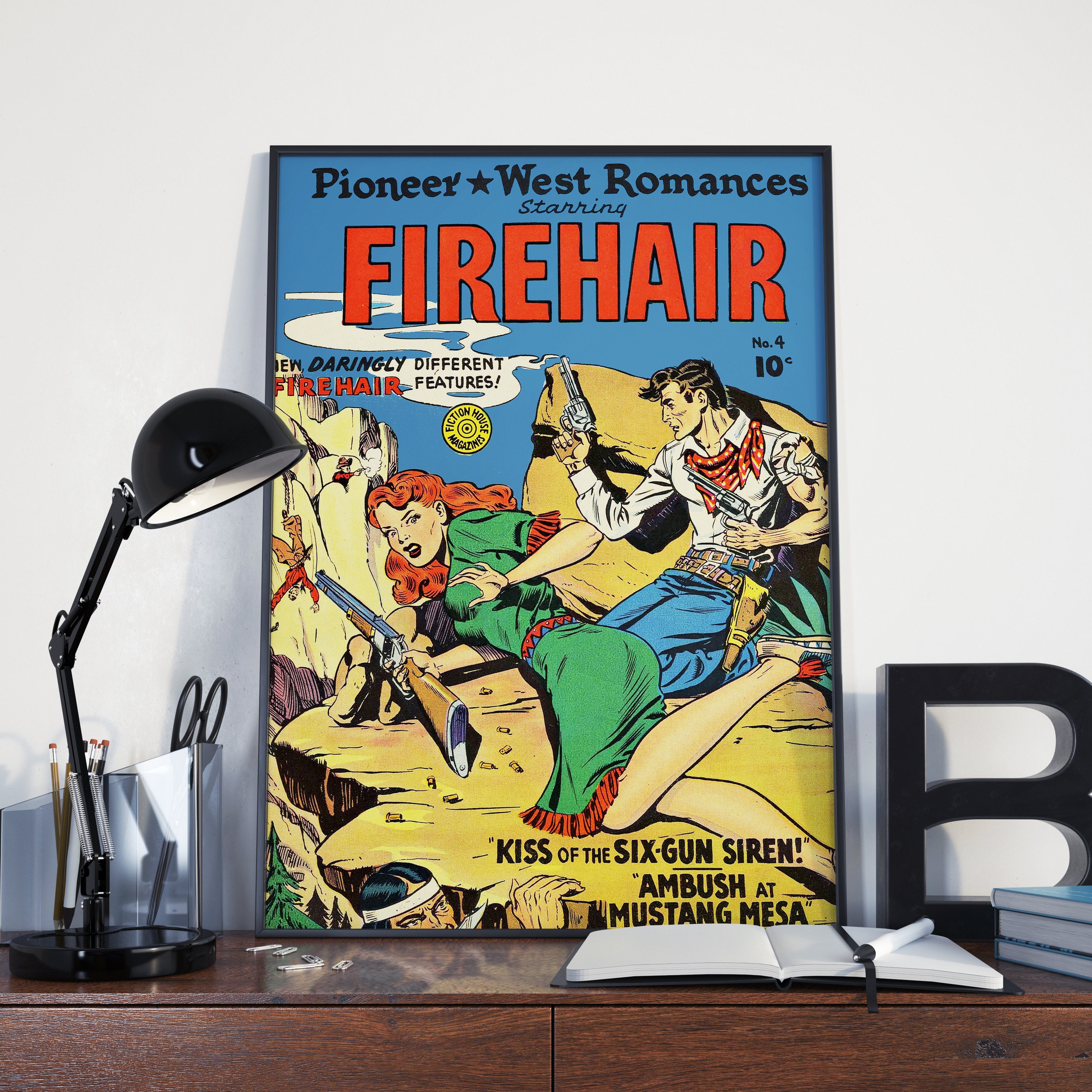 Vintage Western Poster - Firehair, Pioneer Romances, Outlaws of the ...