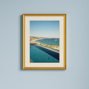 Cabo Ocean View Photo Print | 35mm Film Poolside Photography | Coastal Mexico Wall Art | Baja California Beach Print | Tranquil Travel Decor