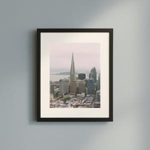 San Francisco Skyline Print | Transamerica Pyramid Wall Art | California Cityscape Photo | 35mm Film Urban Decor | Bay Area Travel Print