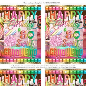 Printable Juice Bag Labels | Candyland Rainbow Gold Spinkles Birthday Party Decorations | Candy Land Theme
