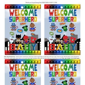 Printable Capri Juice Bag Labels |  Superhero Hero Babies Baby Shower Decoration Favors | PDF Instant Download