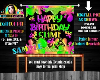 Sumber banner Sumber backdrop Slime birthday Slime welcome sign Slime party Slime backdrop PRINTED or PRINTABLE Sumber party,