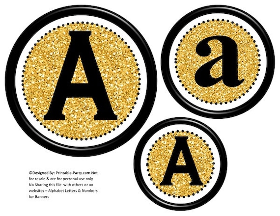 6 inch circle black gold glitter printable banner etsy