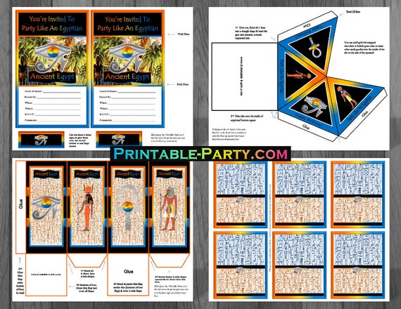 Printable Ancient Egyptian Birthday Party Supplies Etsy