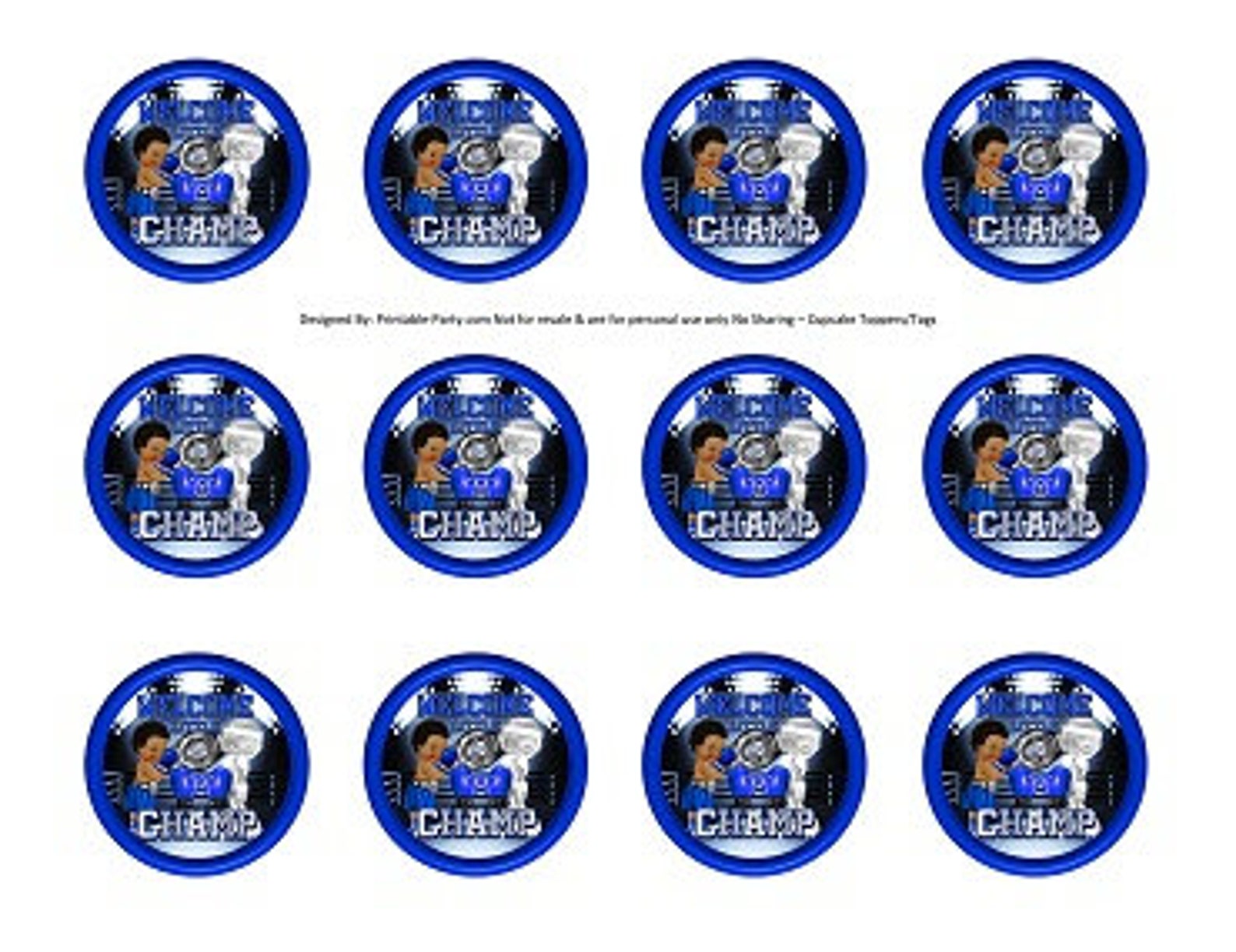 2 Inch Circle Tags Printable PDF Instant Download Boxer - Etsy