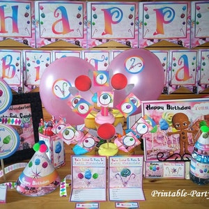 Candy Wonderland Printable Party Decorations | Rainbow Candyland Theme Birthday Supplies Chip Bags