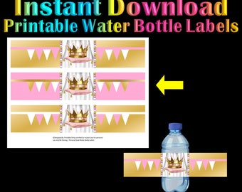 Printable Water Bottle Labels Unicorn Rainbow Theme