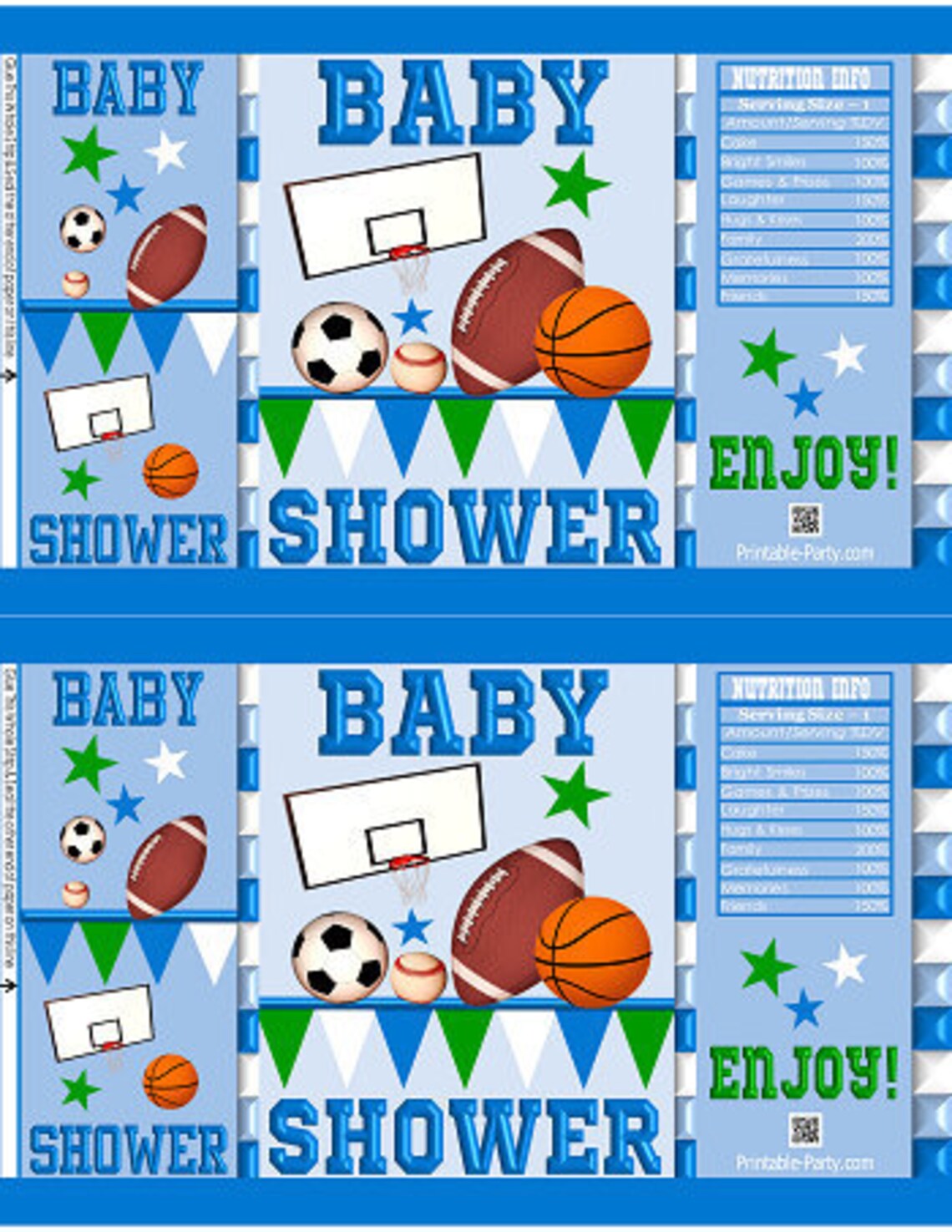 PDF Printable Mini Bags Sports Bsketball Football Baseball | Etsy