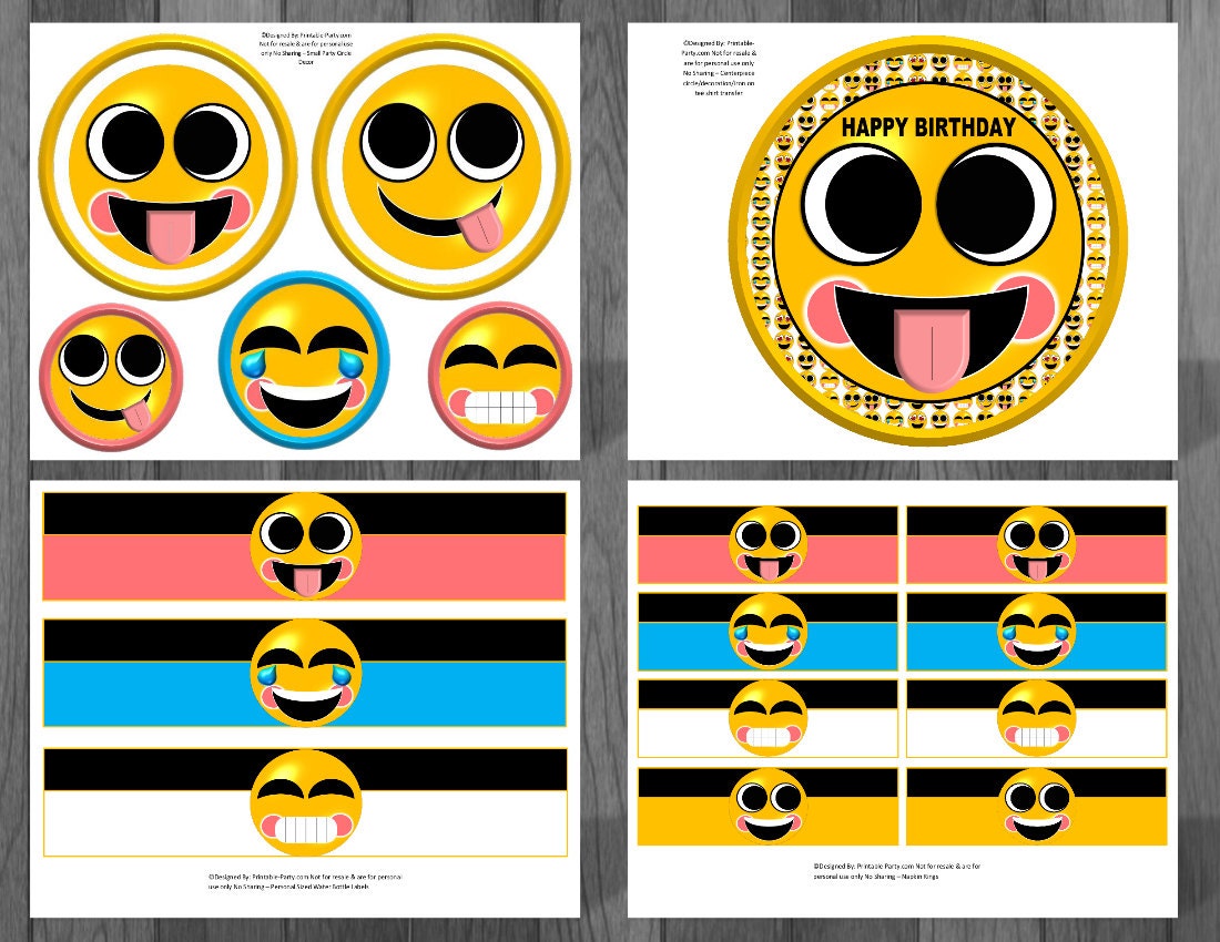 Emoji Printable Party Supplies | Etsy