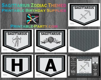 Printable Sagittarius Party Supplies Zodiac Theme