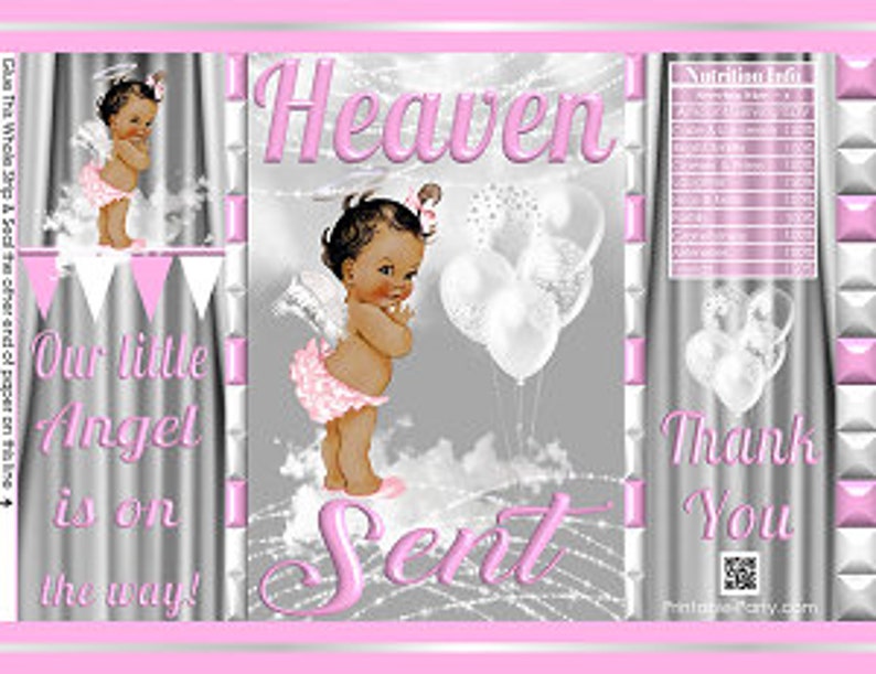 Printable Potato Chip Bags African American Baby Shower Pink Etsy